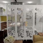 bình phong ngăn phòng sen lưới 4 tấm