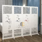 bình phong nhựa cây trúc 4 tấm