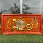 đồng hồ chữ lộc dát vàng 41x81cm khung trơn