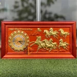 đồng hồ mã đáo thành công dát vàng 41x81cm khung trơn