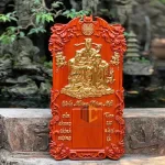 lịch gỗ phúc lộc thọ dát vàng