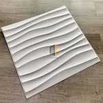 tấm 3d ốp tường sóng lõm màu trắng