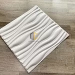 tấm ốp 3d phòng khách sóng lồi màu trắng