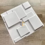 tấm ốp tường nhựa 3d ô vuông màu trắng