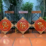 tranh chữ phúc lộc thọ bằng gỗ dát vàng