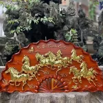 tranh quạt mã đáo thành công dát vàng