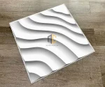 tấm nhựa trang trí 3d lượn sóng màu trắng