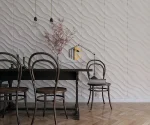 tấm nhựa trang trí 3d lượn sóng màu trắng hoàn thiện 1