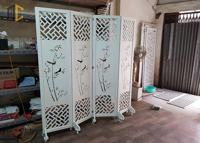 báo giá vách ngăn di động có bánh xe cây trúc
