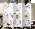 bình phong nhà hàng có kệ hoa sen 6 tấm
