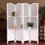 bình phong trang trí kèm đợt kẻ sọc 4 tấm