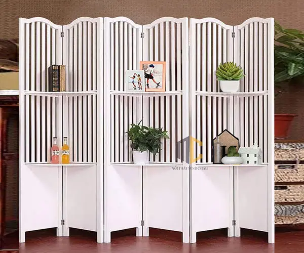 bình phong trang trí kèm đợt kẻ sọc 6 tấm