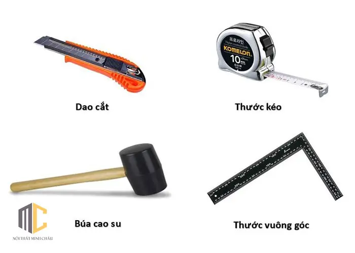dụng cụ thi công sàn nhựa giả gỗ tự dán