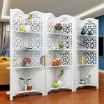 kệ bình phong chắn cầu thang vòng tròn 6 tấm