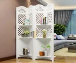 kệ gỗ bình phong nan chéo 4 tấm