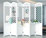 kệ gỗ bình phong ngăn phòng khách và bếp quả trám 6 tấm