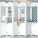 kệ gỗ bình phong ngăn phòng khách và bếp quả trám 6 tấm