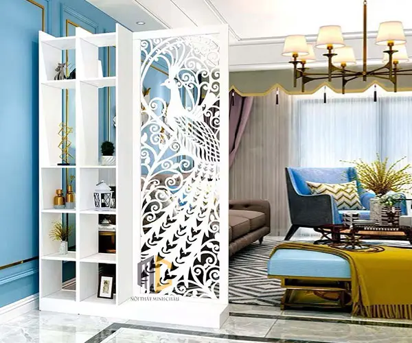kệ vách ngăn bếp chim công 1 vách 2 kệ