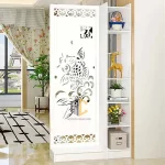 kệ vách ngăn phòng khách đẹp cá chép hóa rồng 1 vách 1 kệ