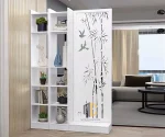 vách ngăn cnc cây trúc kết hợp kệ 1 vách 2 kệ trái