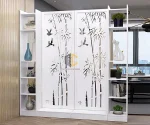 vách ngăn cnc cây trúc kết hợp kệ 2 vách 2 kệ