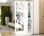 vách ngăn cnc gỗ nhựa kết hợp kệ hươu sao 1 vách 1 kệ