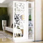 vách ngăn cnc gỗ nhựa kết hợp kệ hươu sao 1 vách 1 kệ