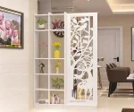 vách ngăn cnc gỗ nhựa kết hợp kệ hươu sao 1 vách 2 kệ trái