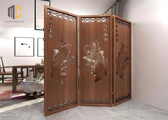 vách ngăn di động bằng gỗ