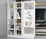 vách ngăn kệ gỗ trang trí phòng khách cây trúc 1 vách 2 kệ