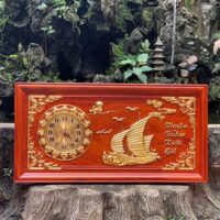 đồng hồ gỗ treo tường banner