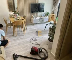 sàn nhựa giả gỗ màu sáng hoàn thiện