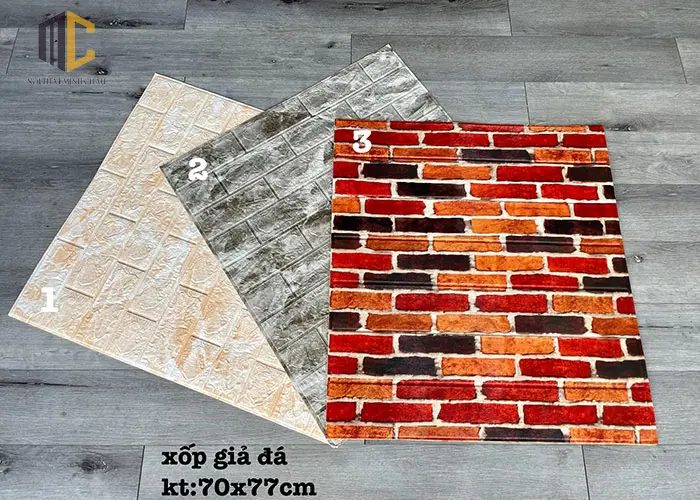 xốp dán tường phòng ngủ 3d vân đá