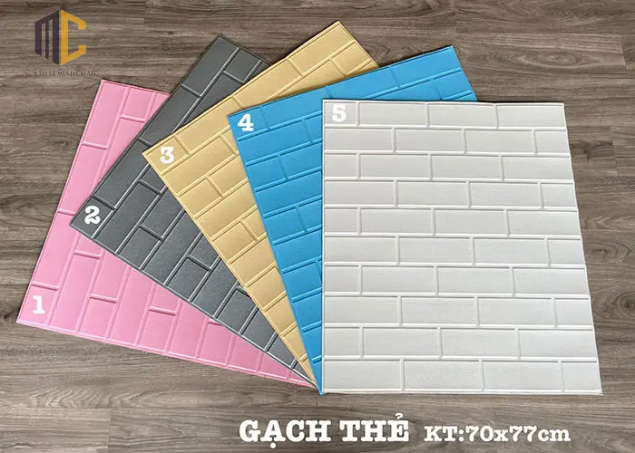 xốp dán tường phòng ngủ gạch thẻ