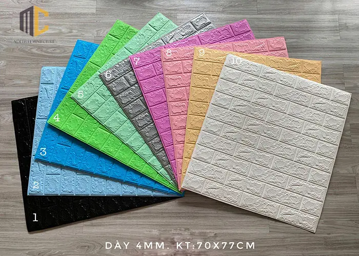 xốp dán tường phòng ngủ giả gạch 3d