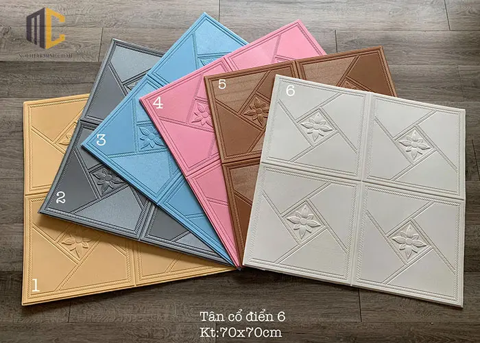 xốp dán tường phòng ngủ tân cổ điển 6