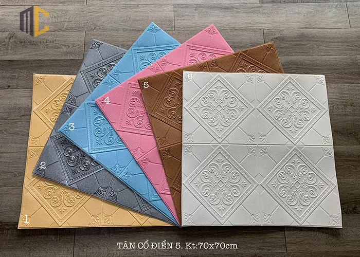xốp dán tường phòng ngủ tân cổ điển