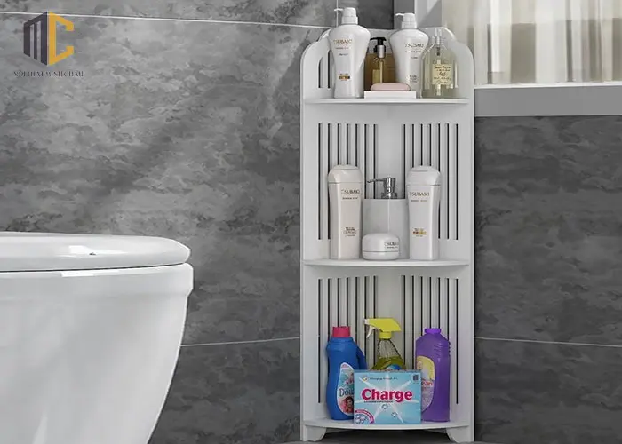 kệ góc nhà tắm 3 tầng nan sọc