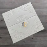 miếng dán tường hoa văn màu trắng