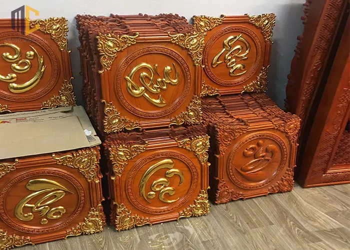 tranh gỗ chữ thư pháp