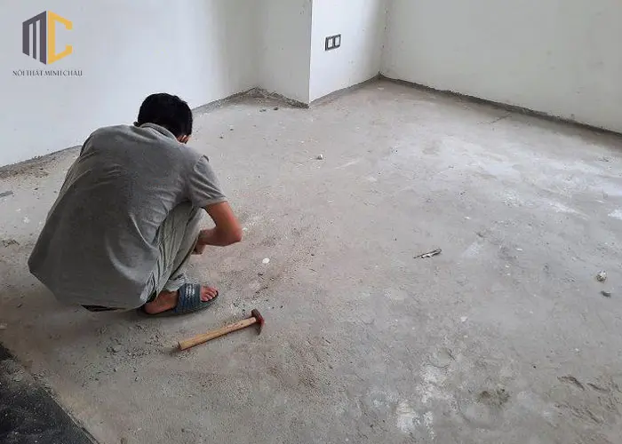 vệ sinh nền sạch sẽ trước khi làm sàn gỗ