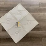 xốp dán tường 3d hoa văn màu trắng