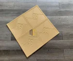 xốp dán tường 3d hoa văn màu vàng kem
