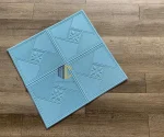 xốp dán tường 3d hoa văn màu xanh