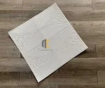 xốp dán tường da hoa hồng màu trắng