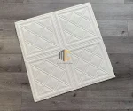 xốp dán tường hình quả trám màu trắng