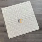 xốp dán tường hình quả trám màu trắng