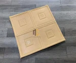 xốp dán tường ô vuông màu vàng kem