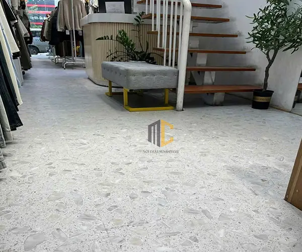 sàn nhựa giả đá mài hoàn thiện