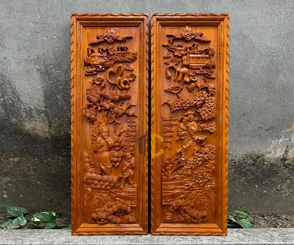 tranh gỗ công cha nghĩa mẹ pu